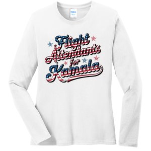 Flight Attendants For Kamala Kamala Harris 2024 President Ladies Long Sleeve Shirt