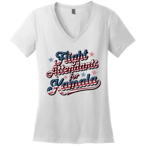 Flight Attendants For Kamala Kamala Harris 2024 President Women's V-Neck T-Shirt