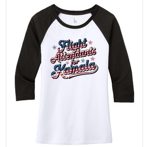 Flight Attendants For Kamala Kamala Harris 2024 President Women's Tri-Blend 3/4-Sleeve Raglan Shirt