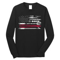 Funny American Flag Grilling Tools BBQ Grill Barbecue Tool Long Sleeve Shirt