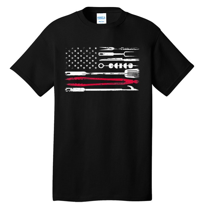 Funny American Flag Grilling Tools BBQ Grill Barbecue Tool Tall T-Shirt