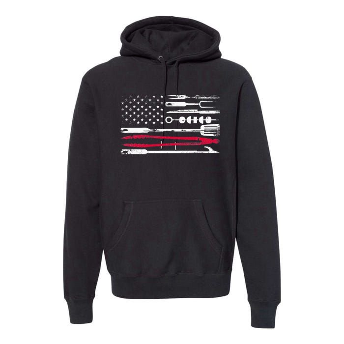 Funny American Flag Grilling Tools BBQ Grill Barbecue Tool Premium Hoodie