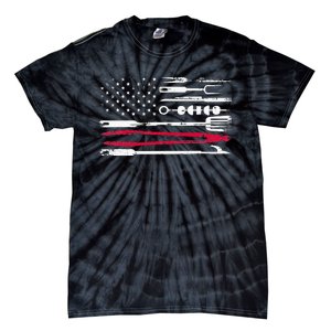 Funny American Flag Grilling Tools BBQ Grill Barbecue Tool Tie-Dye T-Shirt