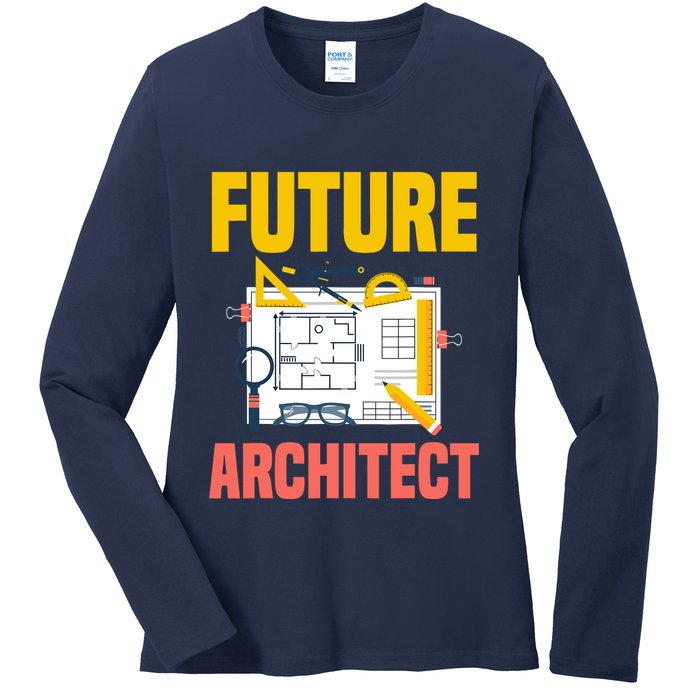 Future Architect Funny Architecture Architect Ladies Long Sleeve Shirt