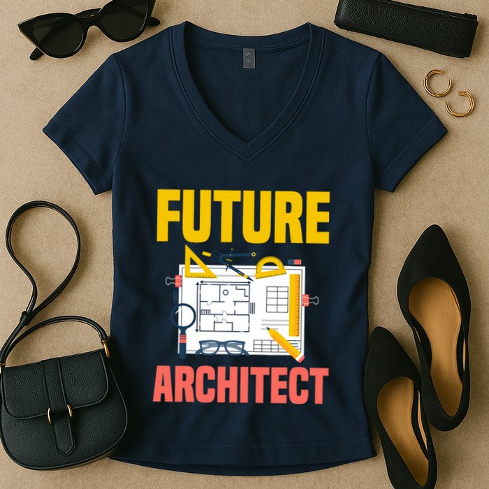 Future Architect Funny Architecture Architect Women's V-Neck T-Shirt
