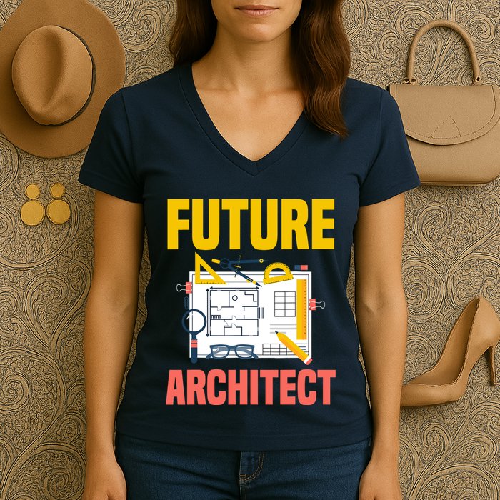 Future Architect Funny Architecture Architect Women's V-Neck T-Shirt
