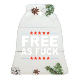 Free As Fuck Kyle Rittenhouse Ceramic Bell Ornament