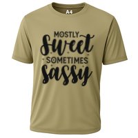 Funny And Feisty Mom Mostly Sweet Sometimes Sassy Cooling Performance Crew T-Shirt