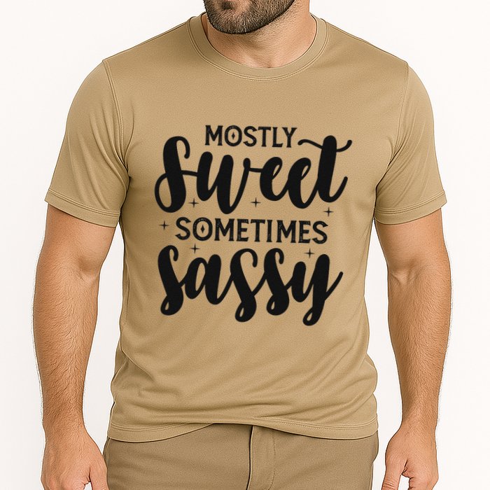 Funny And Feisty Mom Mostly Sweet Sometimes Sassy Cooling Performance Crew T-Shirt