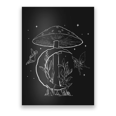 Fairycore Aesthetic Fairy Core Grunge Mushroom Moon Fairies Poster