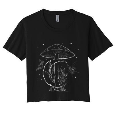 Fairycore Aesthetic Fairy Core Grunge Mushroom Moon Fairies Crop Top