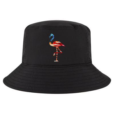 Flamingo American Flag Vintage American Flamingo Cool Comfort Performance Bucket Hat