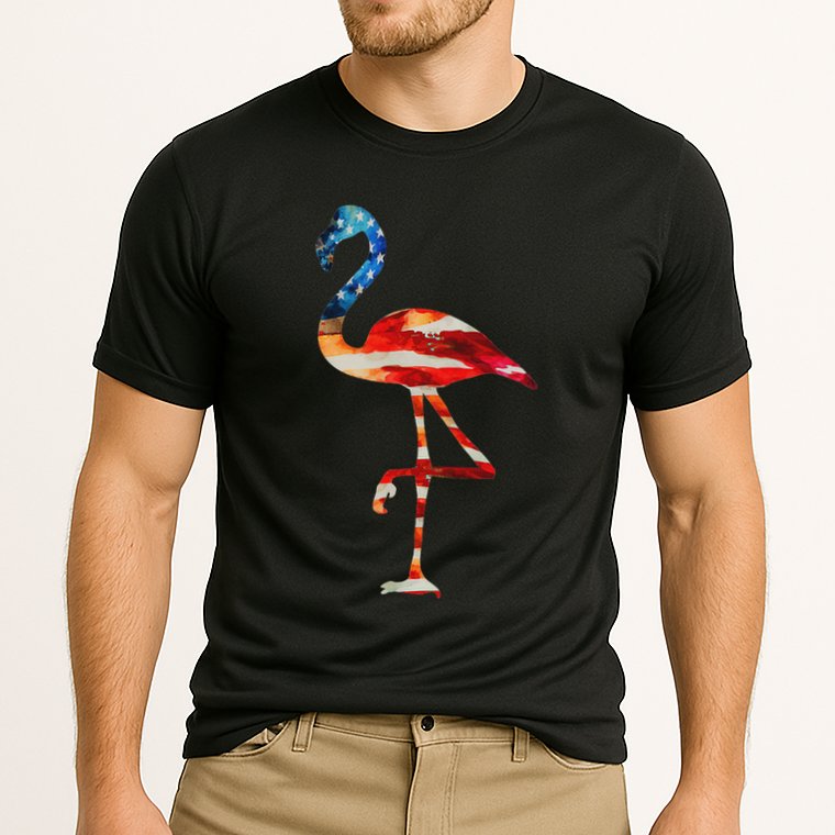 Flamingo American Flag Vintage American Flamingo Cooling Performance Crew T-Shirt