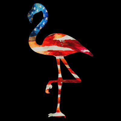 Flamingo American Flag Vintage American Flamingo T-Shirt