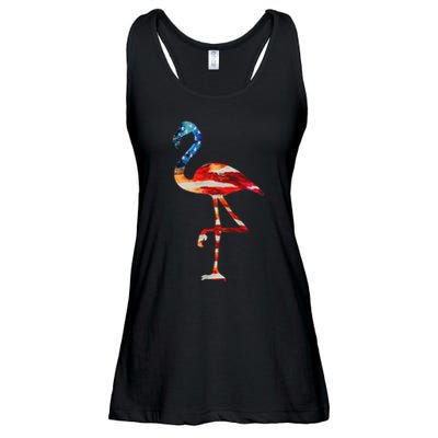 Flamingo American Flag Vintage American Flamingo Ladies Essential Flowy Tank