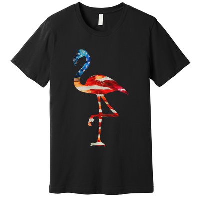 Flamingo American Flag Vintage American Flamingo Premium T-Shirt