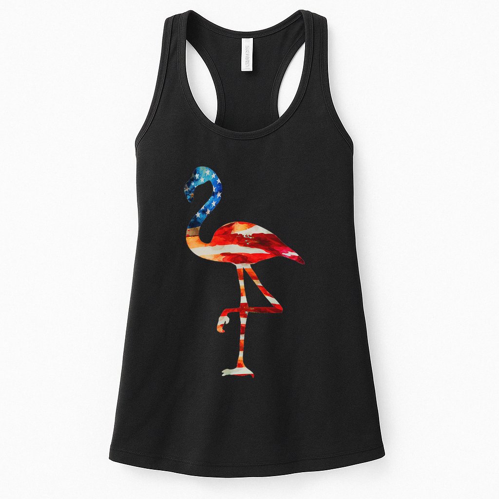 Flamingo American Flag Vintage American Flamingo Womens Tank Top