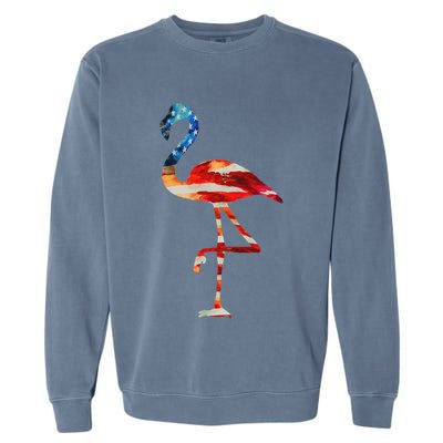 Flamingo American Flag Vintage American Flamingo Garment-Dyed Sweatshirt