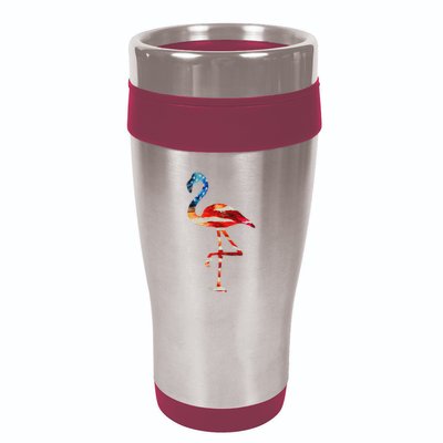 Flamingo American Flag Vintage American Flamingo 16oz Travel Tumbler