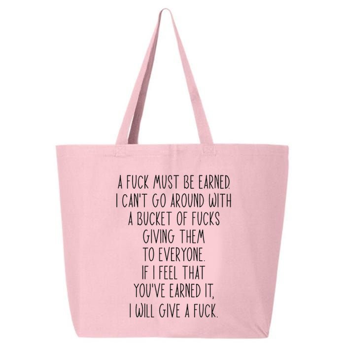 Funy A Fuck Must Be Earned 25L Jumbo Tote