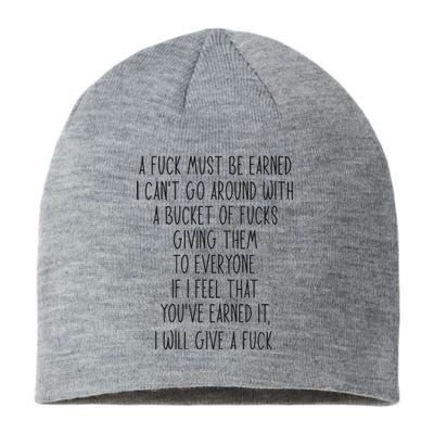 Funy A Fuck Must Be Earned Sustainable Beanie