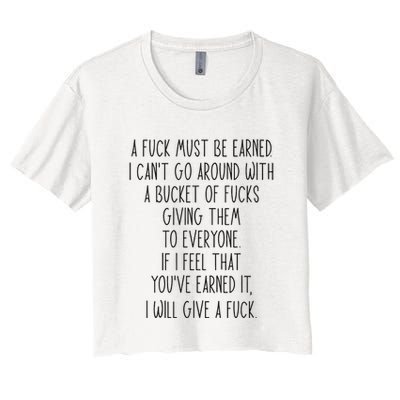 Funy A Fuck Must Be Earned Crop Top