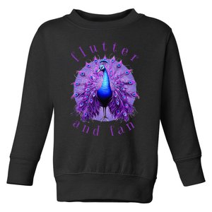 Flutter and Fan apparel peacock on glowing moon Toddler Sweatshirt