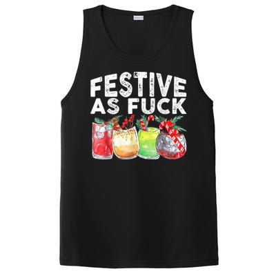 Festive As Fuck Funny Ugly Christmas Holiday PosiCharge Competitor Tank