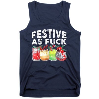 Festive As Fuck Funny Ugly Christmas Holiday Tank Top