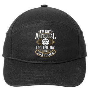 Funny Antisocial Funny Nerdy Gamer Sarcastic 7-Panel Snapback Hat