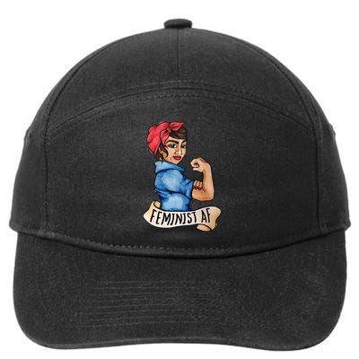 Feminist Af Funny Gift Black Feminists 7-Panel Snapback Hat