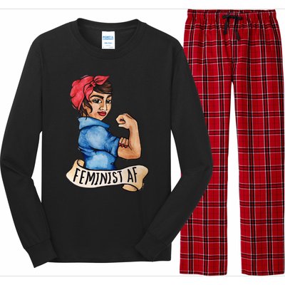 Feminist Af Funny Gift Black Feminists Long Sleeve Pajama Set