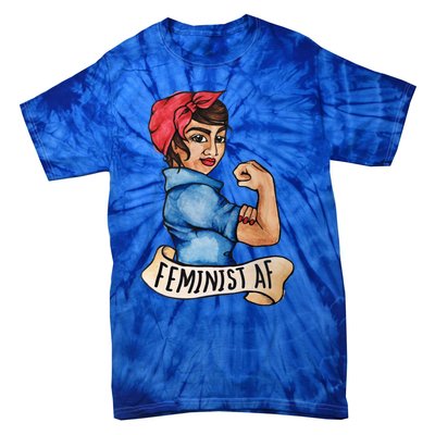 Feminist Af Funny Gift Black Feminists Tie-Dye T-Shirt