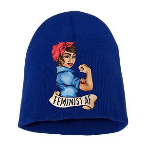 Feminist Af Funny Gift Black Feminists Short Acrylic Beanie