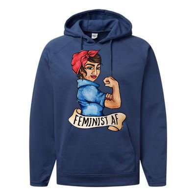 Feminist Af Funny Gift Black Feminists Performance Fleece Hoodie