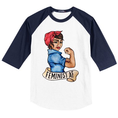 Feminist Af Funny Gift Black Feminists Baseball Sleeve Shirt