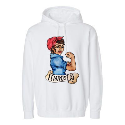 Feminist Af Funny Gift Black Feminists Garment-Dyed Fleece Hoodie