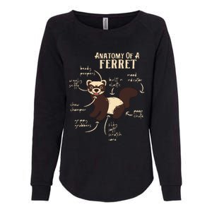 Ferret Anatomy Funny Animal Lover Polecat Paw Pet Owner Gift Womens California Wash Sweatshirt