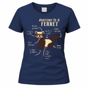 Ferret Anatomy Funny Animal Lover Polecat Paw Pet Owner Gift Women's T-Shirt