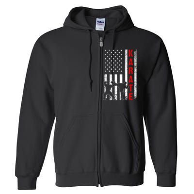 Funny American Flag Karate Full Zip Hoodie