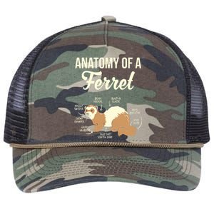 Ferret Anatomy Retro Rope Trucker Hat Cap