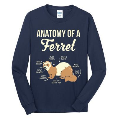 Ferret Anatomy Tall Long Sleeve T-Shirt