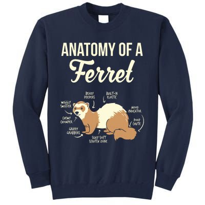 Ferret Anatomy Tall Sweatshirt