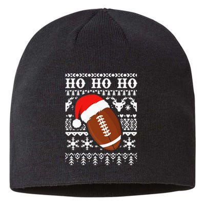 Funny American Football Ugly Christmas Sweater XMAS Sustainable Beanie