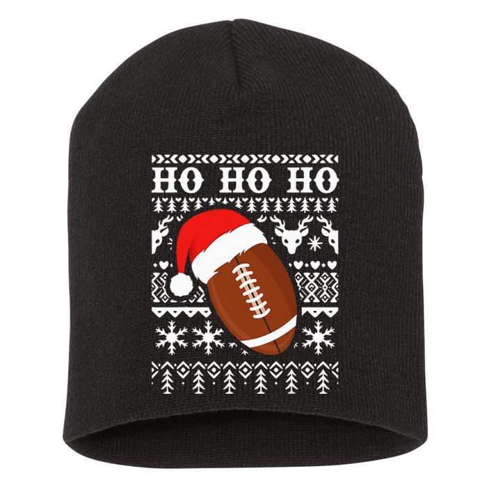 Funny American Football Ugly Christmas Sweater XMAS Short Acrylic Beanie