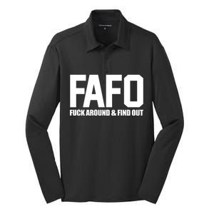 FAFO Fuck Around & Find Out Silk Touch Performance Long Sleeve Polo