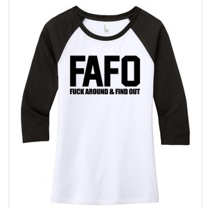 FAFO Fuck Around & Find Out Women's Tri-Blend 3/4-Sleeve Raglan Shirt