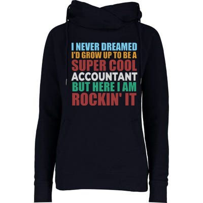 Funny Accountant Gift Accounting Major Bookkeeper CPA Retro Womens Funnel Neck Pullover Hood