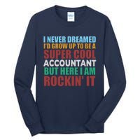 Funny Accountant Gift Accounting Major Bookkeeper CPA Retro Tall Long Sleeve T-Shirt