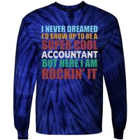 Funny Accountant Gift Accounting Major Bookkeeper CPA Retro Tie-Dye Long Sleeve Shirt